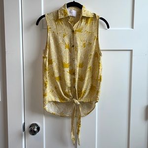 Floral Sleeveless Collared Blouse